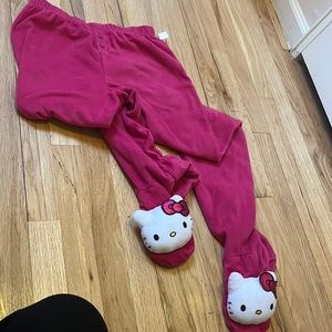 Hello kitty Fushia footsie pajamas